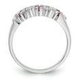 thumbnail image 2 of Solid 14k White Gold Diamond Ruby Wedding Band Ring Size 7.5 (.2 cttw.), 2 of 8