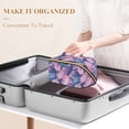 thumbnail image 3 of FORMRS Makeup Bag Travel Cosmetic Organizer for Women Fold Flat Zipper Pouch with Handle, Watercolor Pink Marble Pattern, 3 of 8