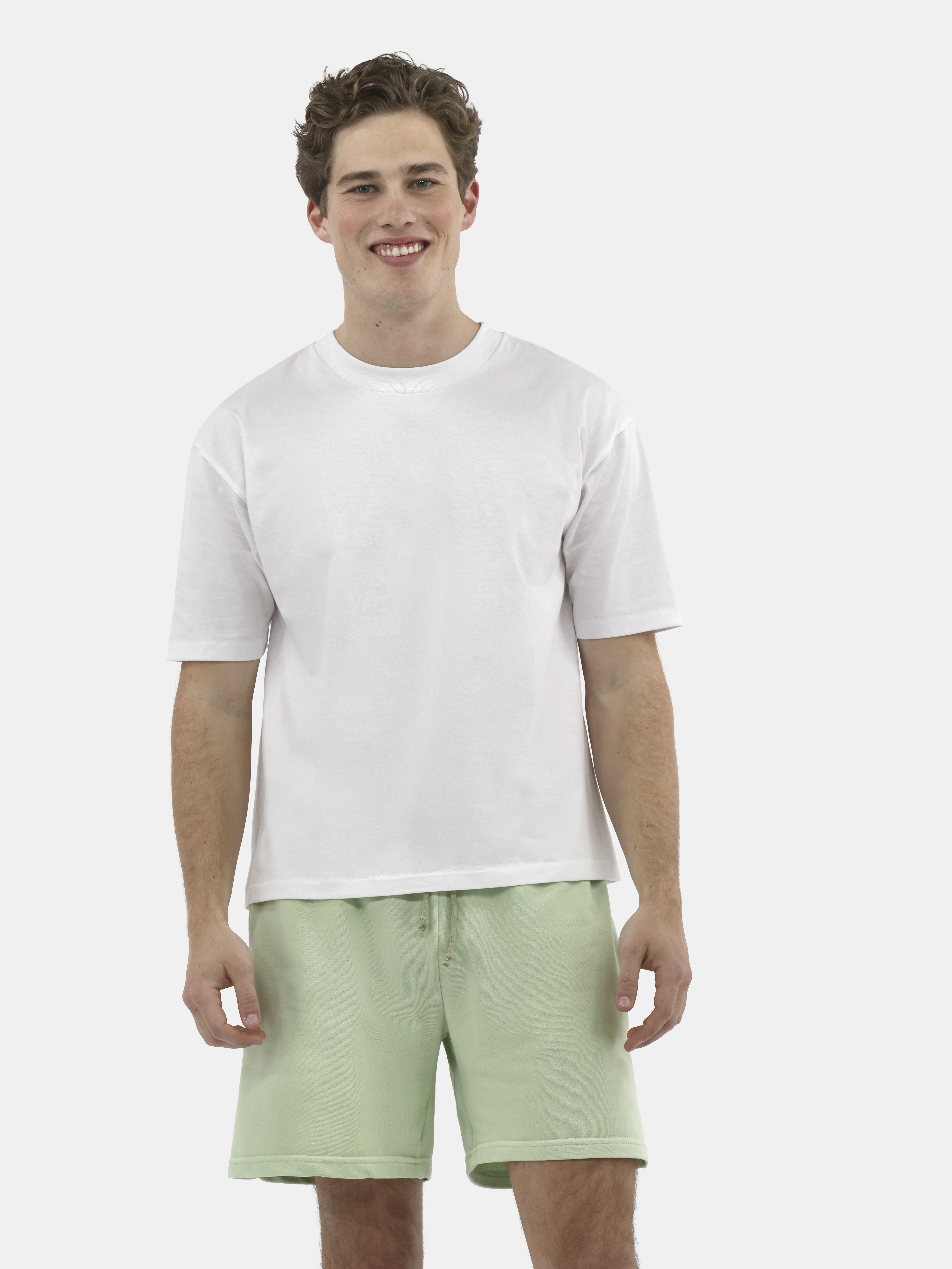 No Boundaries Cotton Oversized Cropped Tee with Short Sleeves, 2-Pack, Men's and Big Men's XS-5XL