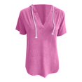 thumbnail image 5 of Sudadera con capucha para mujer - Top informal de manga larga y cuello en V, 5 of 5