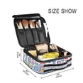 thumbnail image 3 of FORMRS Travel Makeup Bag Large Capacity Train Case Cosmetic Organizer with Adjustable Dividers, Blue Retro Pattern, 3 of 8