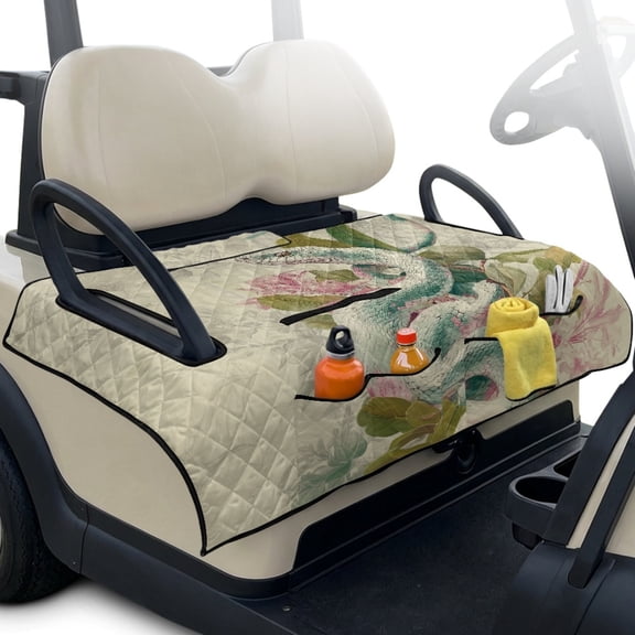 Whosucclay Snake Floral Print Golf Cart Accessories, 4 Convenient Pockets Club Car Seat Covers Durable Golf Cart Seat Covers for EZGO Yamaha Carts