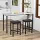 thumbnail image 4 of JWRWEFA 24 Inch Upholstered Bar Stools Set of 2, Counter Height Bar Stools with Solid Wood Legs, PVC Leather Padded Seat, Button Tufted Design, Footrest, for Kitchen Island & Bar, Brown & Black, 4 of 8