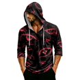 thumbnail image 5 of IAJDKMEK Men's Hoodie Halloween Shirt Tee - 3/4 Sleeve Funny Graphic Pullover, Great for Men's Casual Wear and Party Nights,Red S, 5 of 9