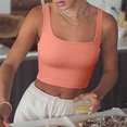 thumbnail image 6 of Women's Square Neck Ribbed Crop Tanks Top Sleeveless Camisole Breathable Vest Solid Color Tops for Casual and Party Wear, 6 of 9