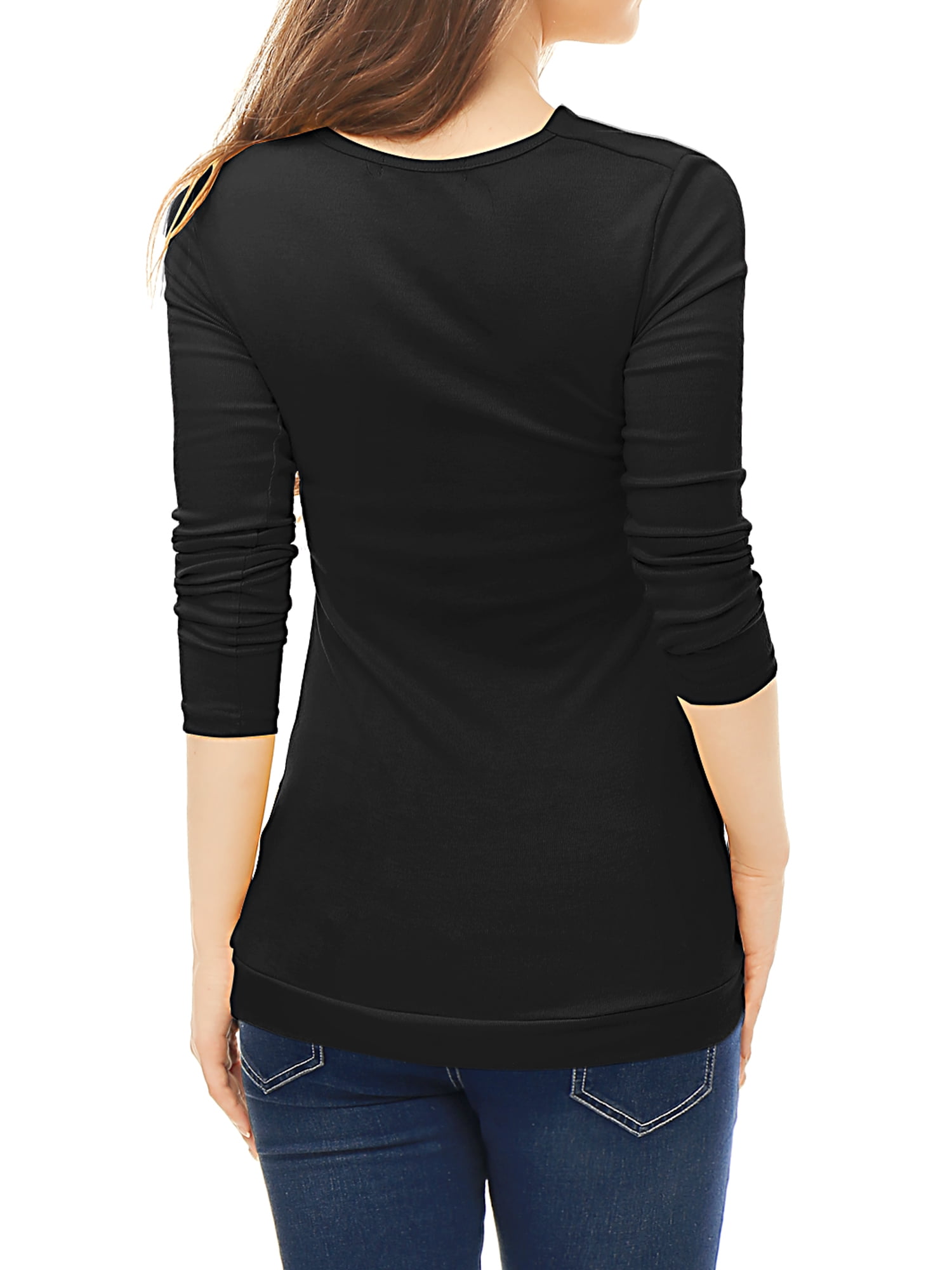 DARING DIVA Women's Cowl Neck Side Ruched Tunic Top 3XL Black