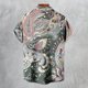 thumbnail image 5 of ZHAOCHENG Camisa hawaiana de manga corta para hombre, de verano, con bolsillo frontal, estampado hawaiano, informal, de algodón, estilo funky, de lino para playa, camiseta Y2K para hombre., 5 of 5