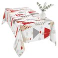 thumbnail image 2 of Red Grey Christmas Table Cloth Waterproof Tablecloths, Xmas Tree Snowflake Winter Tablecloth Dining Table Cover for Kitchen Party Tabletop Outdoor, Rectangle Tablecloth 60x120 Inch, 2 of 9