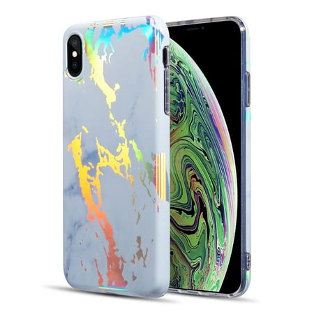 Apple iPhone XS Max Case, by Insten Lightning Marble TPU Rubber Candy Skin Case Cover For Apple iPhone XS (Best Skin Lightening Products 2019)