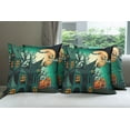thumbnail image 6 of Ambesonne Teal Throw Pillow Cover 4 Pack, Halloween Haunted Castle, 18", Orange Teal, 6 of 7