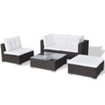 thumbnail image 3 of vidaXL 5 Piece Garden Lounge Set with Cushions Poly Rattan Brown, 3 of 5