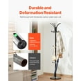 thumbnail image 3 of VEVOR Freestanding Coat Rack, Metal Coats Rack Stand with Umbrella Holder, Stable Marble Base & 14 Hooks, Hall Coat Tree for Entryway, Bedroom, Living Room, Stylish Coats Hanger for Hats, Scarves,Bag, 3 of 9