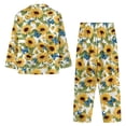 thumbnail image 7 of FOR U DESIGNS Vintage Sunflower Pajama Sets for Women 2 Piece Button Down Long Sleeve Pants and V-neck Tops Size S Button Up Sleepwear for Women Nightwear Fall, 7 of 7
