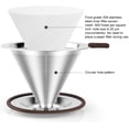 thumbnail image 3 of fafa-Pour Over Coffee Dripper, Filtre à Café Professionnel en Acier Inoxydable, Sans Papier et Réutilisable, Double Filtre Micro Maille Amélioré avec Cuillère et Plateau en Silicone, Brosse de Nettoyage (1-2 Tasses), 3 of 4