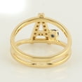 thumbnail image 2 of KIRAN FINE JEWEL Round Blue Sapphire CZ Diamond Alphabet Statement Ring Yellow Gold Plated 925 Silver Gemstone Statement Jewelry Gift For Her, 2 of 5