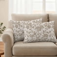 thumbnail image 2 of Farmhouse Khaki Outdoor Pillow Covers, Waterproof Decorative Throw Pillowcases Set of 2, Vintage Flower Leaf Botanical Plant Couch Cushion Cases with Zipper for Outside Patio Garden Sofa 20"x12", 2 of 9