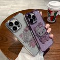 thumbnail image 3 of Funda para teléfono Hello Kitty con incrustaciones de diamantes galvanizados en polvo Flash para Iphone Xr Xs 11 12 13 14 15 Pro Max, 3 of 4