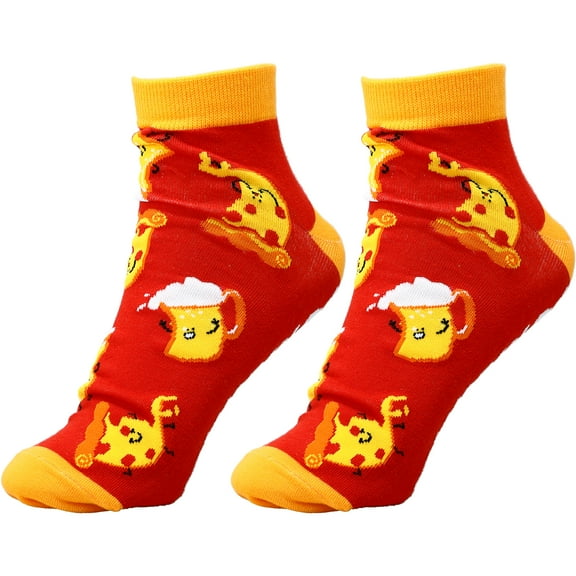 Pavilion Gift Company - Pizza and Beer - Cotton Blend Ankle Socks