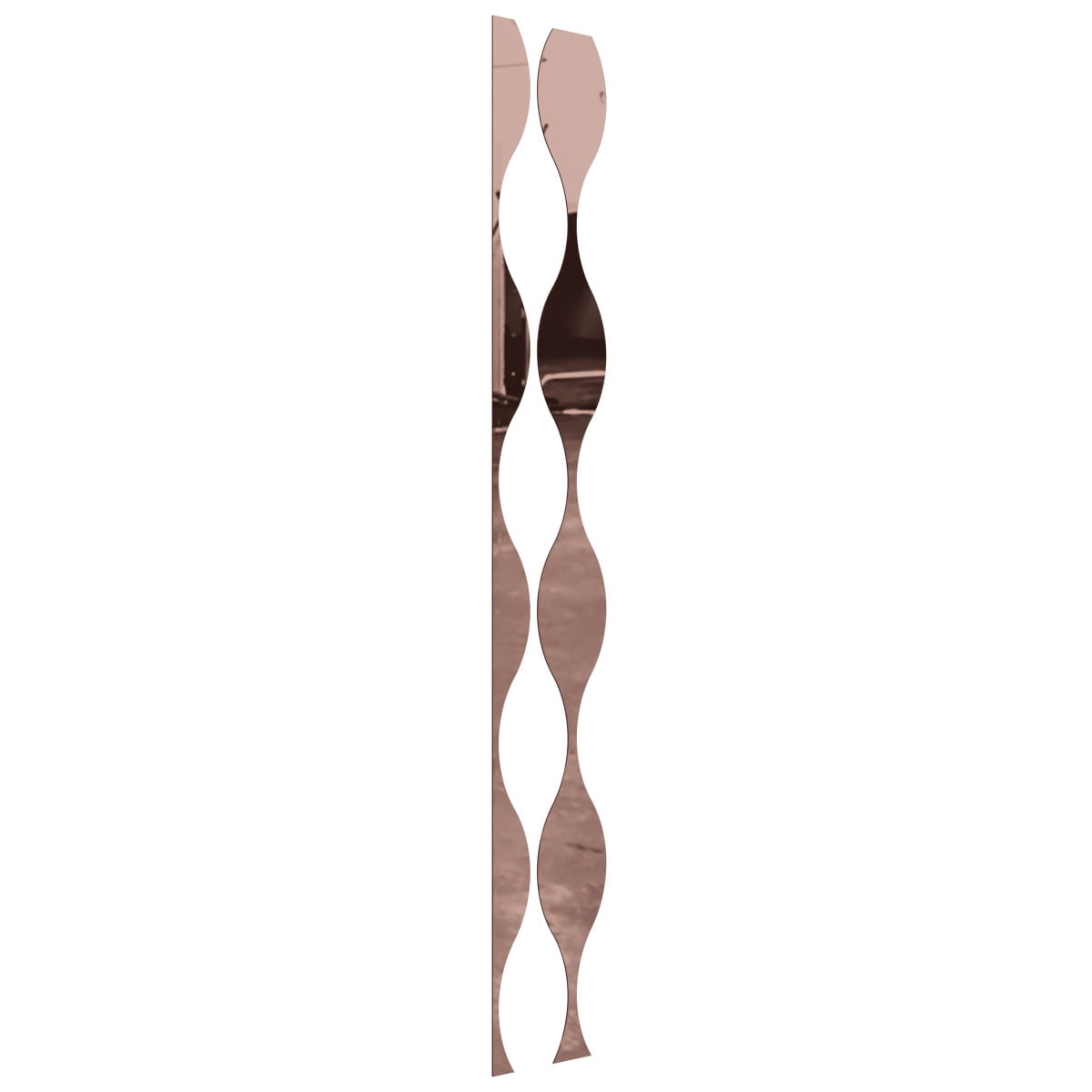 Ekena Millwork 94"H x 1/8"T Ozark Adjustable Acrylic Decorative Slat Wall Panel Kit, Rose Gold Mirror (contains 8 Slats + 1 Straight Edge Starter Slat)