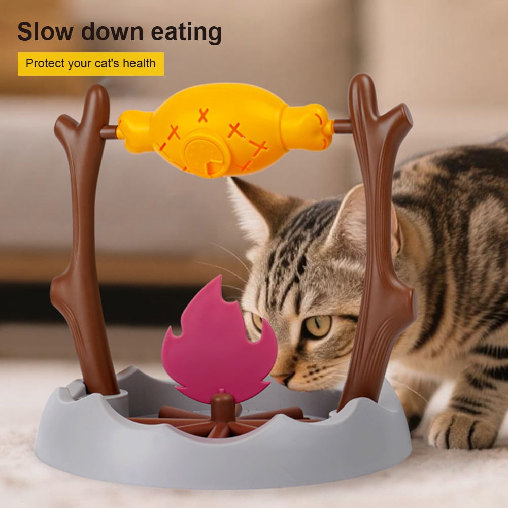 golytefs Cats Treat-dispensing Slow Feeder 360° Rotating Cats Slow Feeding Snack Bowl Food Hiding & Feeding Device for Cat Dog Pet