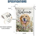 thumbnail image 2 of Spring Summer Garden Flag Floral Golden Retriever Yard Flag Flower Dog Garden Flags for Outside Small Outdoor Welcome Flags 12x18 Double Sided, 2 of 7