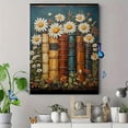 thumbnail image 4 of Qisvanset 12x16 Inch Framed Canvas Wall Art Vintage Book Daisy Literary Lover Farmhouse Floral Wall Decor, 4 of 8