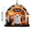 thumbnail image 3 of Diceymbol Spooky Cute Halloween Hanging Ornaments Friendly Ghost Scene Decor with Lantern and Cat Designs for Halloween Tree Home Decor and Seasonal Display, 3 of 7