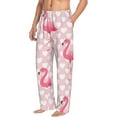 thumbnail image 2 of Daiia Cute Flamingo with Heart Men's Sleep Pant with Pockets and Drawstring,Pajama Pants-Medium, 2 of 9