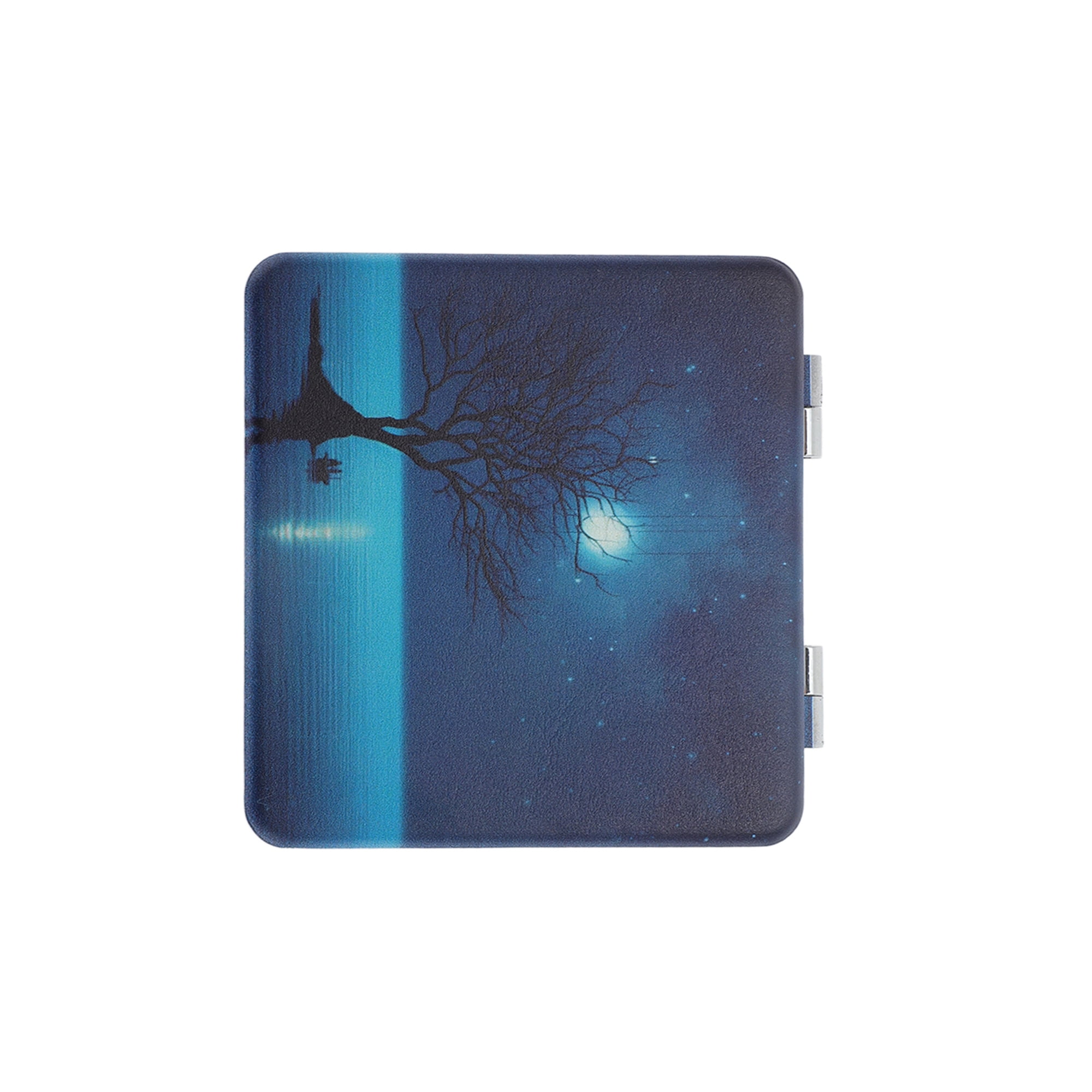 Unique Bargains 1 Pc Star Full Moon Makeup Mirror for Travel Vacation Navy Blue