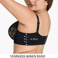 thumbnail image 3 of YANDW Lace Full Coverage Bra for Women Underwire Support Plus Sizes Bras with Padding Lift, Black 34DDD, 3 of 6