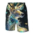 thumbnail image 4 of Zufioo Colorful Stained Glass Deer for Men's Casual Beach Shorts, Sports Fitness Quick-drying Drawstring Shorts with Pockets for Home Wear-XX-Large, 4 of 6