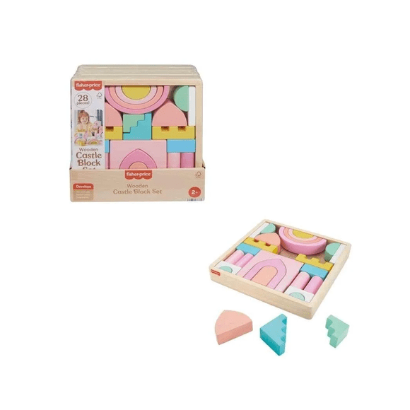 Set de Bloques de Juguete Fisher-Price Castillo de Madera