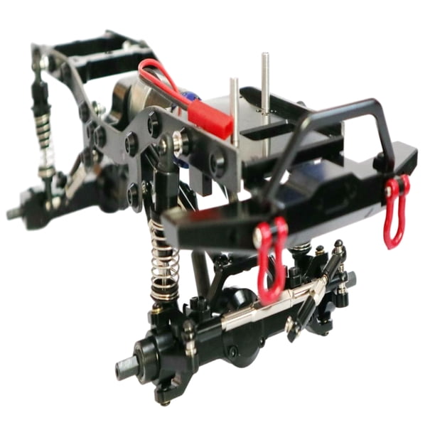 Bewildely 1 Uds 1/16 marco de coche RC pieza de actualización aleación de aluminio marco de chasis de precisión para WPL C24 C14 RC pieza de Kits de construcción modelo Negro