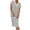 White, variant on Short Sleeved Women V-neck Casual Loose Knit Dress Lapel Striped Print Straight Knee Sweater Dress