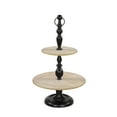 thumbnail image 6 of DecMode 16" x 26" Black Wood 2 Tiered Server with Black Base, 1-Piece, 6 of 9