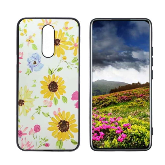 Compatible with LG K12 Plus Phone Case, Floral MIni 104 Case Men Women, Flexible Silicone Shockproof Case for LG K12 Plus