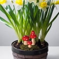 thumbnail image 4 of Tanuke Wooden Mushroom Decor Exquisite Craft Home Office Desktop Ornament for Art Lovers, 3Pcs for Bedroom Study Room Coffee Shop (Blue), 4 of 9
