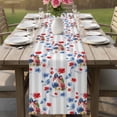 thumbnail image 4 of 4th of July Table Runner 72 Inches, Independence Day Floral Grey Striped Bed Runner Dresser Scarves Tabletop for Indoor Outdoor Parties/Ceremony/Banquet, 14" x 72", 4 of 9