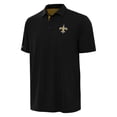 thumbnail image 2 of Men's Antigua Black/Gold New Orleans Saints Era Polo, 2 of 3