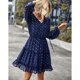 thumbnail image 2 of Vestido De Lunares, Vestido De Mujer De Cintura Alta Lindo Poliéster Casual Encaje Cuello Panel Impreso Para El Trabajo ANGGREK No, 2 of 7