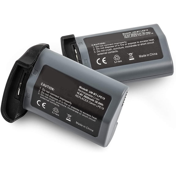 Ultra-High-Capacity Replacement for Canon LP-E19 Lithium-Ion Rechargeable Batteries (x2), Compatible with Canon EOS-1D X Mark III, 1D X Mark II, 1D X, 1Ds Mark III, 1D Mark IV, 1D Mark III