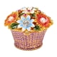 thumbnail image 4 of Caja De Joyería Con Cesta De Flores - Caja De Joyería Con Bisagras Con Cesta De Flores, Exquisita Caja De Joyería De Metal Con Diamantes De Imitación Pintada A Mano Vintage Para Anillos, Pendientes Y, 4 of 14