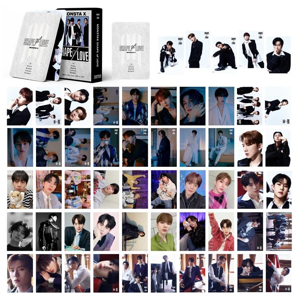 55pcs/Set Kpop MONSTA X lomo cards SHAPE of LOVE photo cards OH MY
