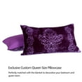 thumbnail image 6 of NC Sherpa Borrego Blanket 3 Piece, Flannel Fleece Blanket Set, King 79"x91", Purple, 6 of 6