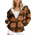 thumbnail image 1 of Chandails à Capuche Zippés pour Femmes Rabais de 50 % en Liquidation Mode Halloween Imprimé Hauts à Manches Longues Poches à Capuche, 1 of 4
