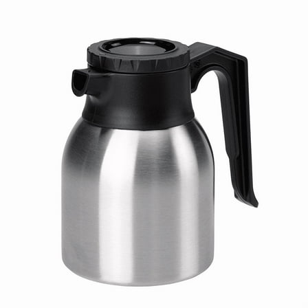Service Ideas BTS09 Brew-Thru Mini 0.7-Liter Vacuum Insulated Carafe, Brushed Stainless & Black