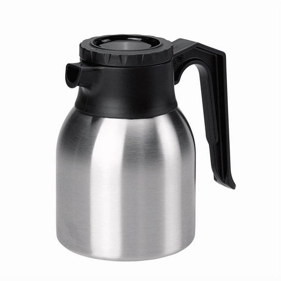 Service Ideas BTS09 Brew-Thru Mini 0.7-Liter Vacuum Insulated Carafe, Brushed Stainless & Black
