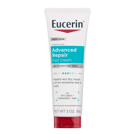 Eucerin Advanced Repair Foot Cream for Dry Feet Repairs Very Dry Rough Skin Fragrance Free 3 oz