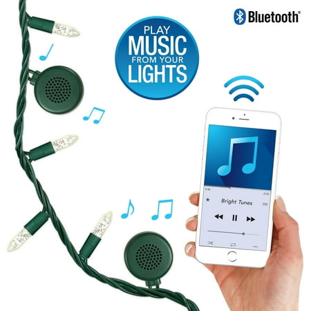 Bright Tunes Indoor Outdoor Led Warm White Lights With Bluetooth Bright Tunes Indoor Outdoor Led Warm White Lights With Bluetooth Speakers Green Cord