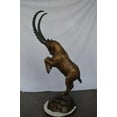 thumbnail image 5 of Nifao Mountain goat on hind legs bronze statue – Outdoor Garden Decor Sculpture, 36"L x 16"W x 66"H, 5 of 12